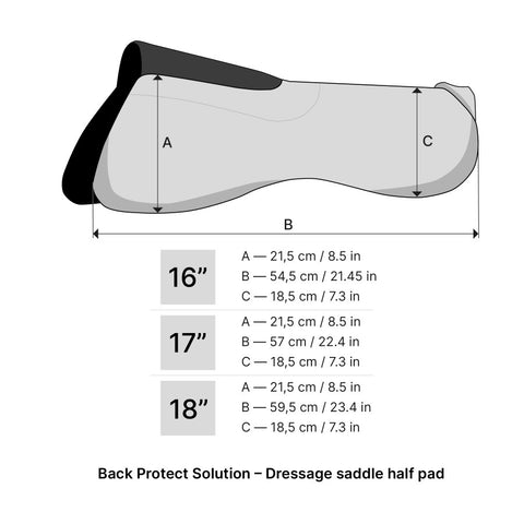 Winderen Sattelpad fürs Dressurreiten Super Slim 6mm - Coal 17"