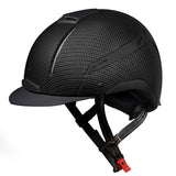 Reithelm DESIGN Schwarz Carbon Optik von JIN Stirrup JS Italia, CAP DESIGN Black carbon look, Reitkappe, Helm, riding helmet