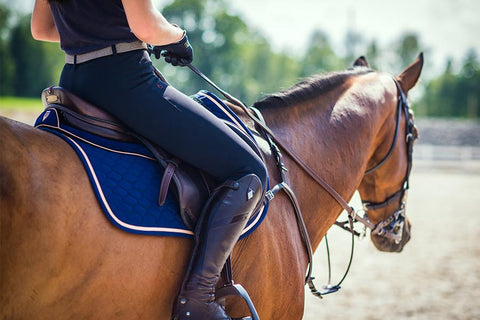 Winderen Sattelpad fürs Springreiten Slim 10mm Dark Blue / Rosegold 18"