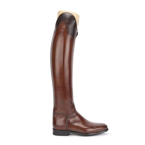 Alberto Fasciani Dressurreitstiefel Model "Dressage C5", Ikonischer Lederreitstiefel aus braunem, handpoliertem Kalbsleder, Eleganz und Komfort, Größe 34-39, Standard leather dressage riding boots, brown