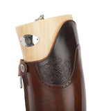 Alberto Fasciani Dressurreitstiefel Model "Dressage C5", ikonische Lederreitstiefel aus braunem handpoliertem Kalbsleder mit charakteristischem Logo, Größe 40-46, Brown Standard leather dressage riding boot