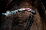 Stirnriemen "Dark Unicorn", eine unaufdringliche Variante der beliebten Einhornfarben, umrahmt von dunklen Diamanten, echten Swarovski Elements, Strassstirnriemen mit Strasssteinen, Glitzerstirnriemen, Einhorn Design, Rainbow