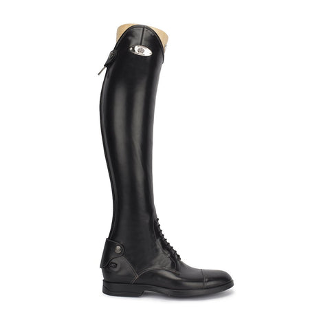 Alberto Fasciani Schwarze Springstiefel Model "LEONARDO", extrem weicher und bequemer Lederreitstiefel, Größe 40-46, Standard riding boot in black calfskin, show jumping boot