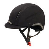 Reithelm ALCANTARA Schwarz mit Swarovski Details von JIN Stirrup JS Italia, CAP ALCANTARA Black with Swarovski details, riding helmet, helmet, Reitkappe, Helm